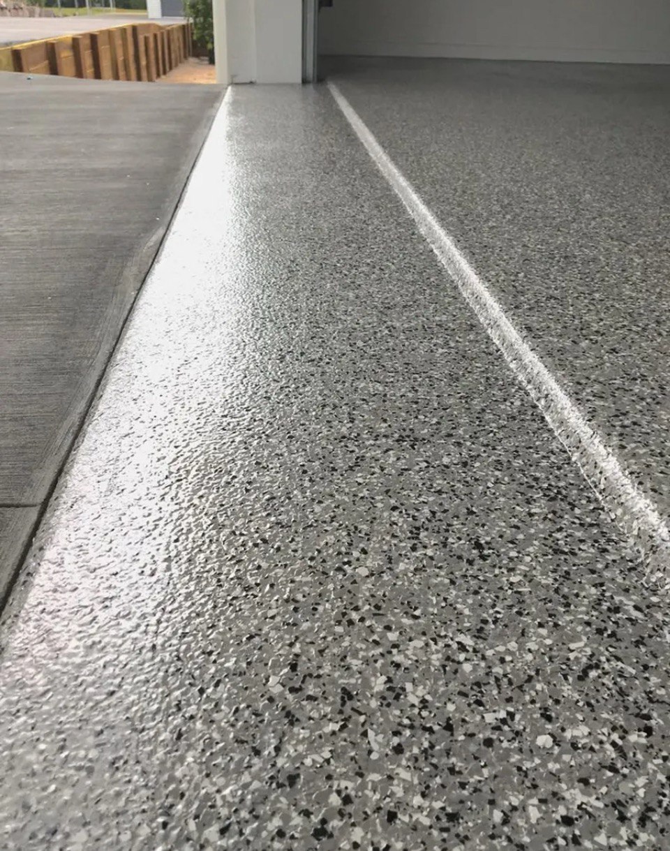 Флоки и прозрачная эпоксидка в гараже